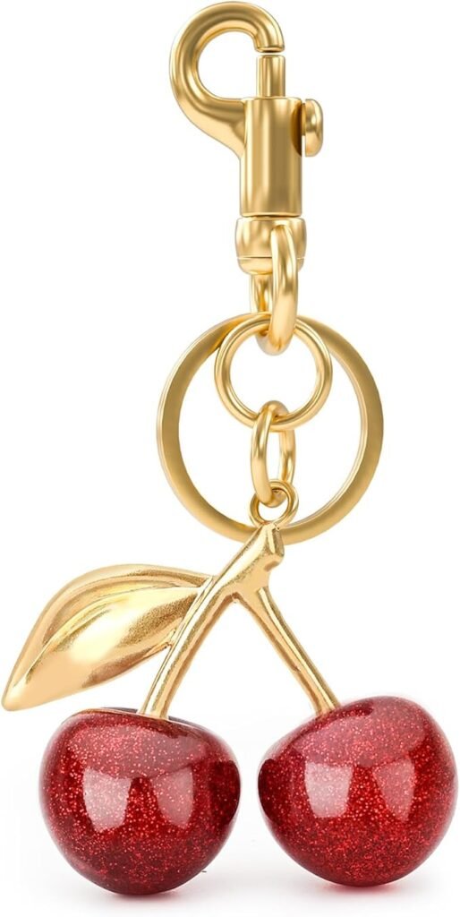 red cherry bag charm